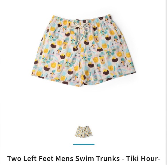 NWOT Two Left Feet Tiki Hour Print swim trunks - Picture 1 of 7